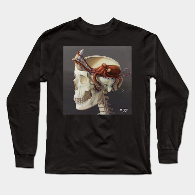 Octoskull Long Sleeve T-Shirt by Sandra Yagi